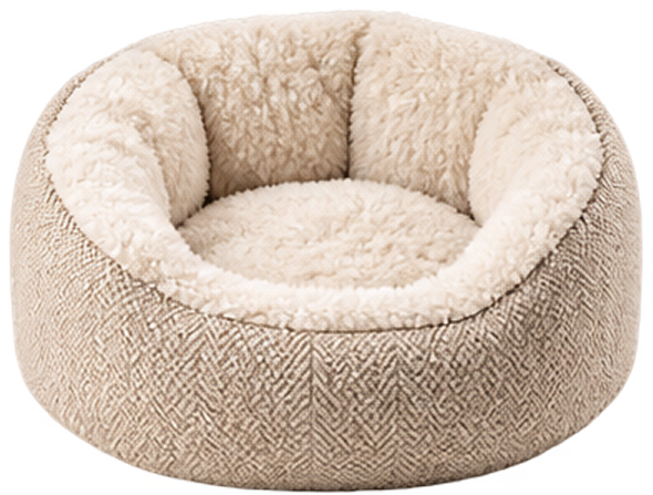 Plush orthopedic calming pet lounge bed